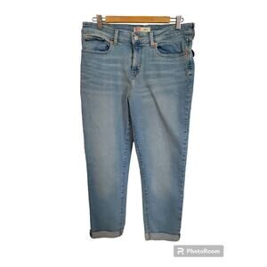 Levi Strauss Signature Jeans Sz 14/W32 Mid-Rise Boyfriend Cuffed Light Blue NWOT